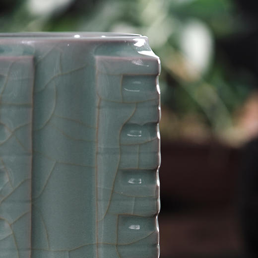 龙泉青瓷丨琮式瓶 青瓷玉琮 青瓷笔筒、花瓶摆件 商品图2