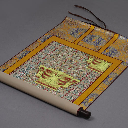 蜀锦挂轴画-三星堆面具 商品图1