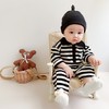 幸福满满宝宝秋装ins婴童爬服韩版婴儿连体衣男女童条纹针织爬服长袖哈衣 商品缩略图1