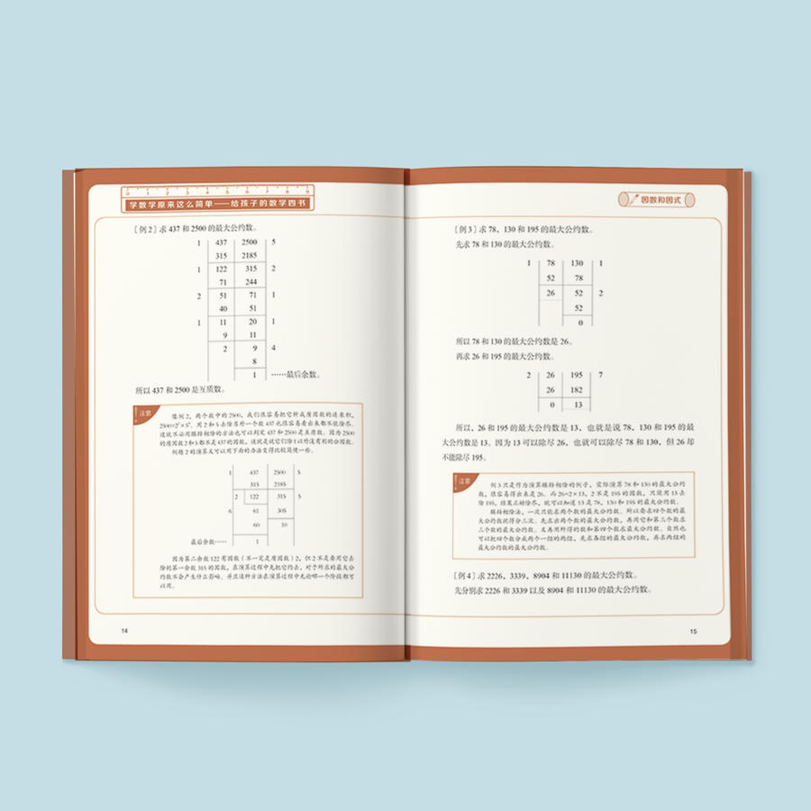 学数学原来这么简单 给孩子的数学四书 全4册 马先生谈算数 数学趣味 因数和因式 数学的园地
