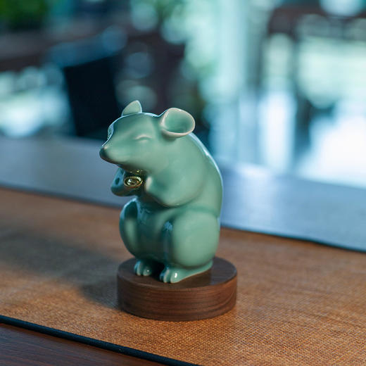龙泉青瓷生肖鼠摆件原创青瓷创意礼品「鼠来宝」开运摆件 商品图4