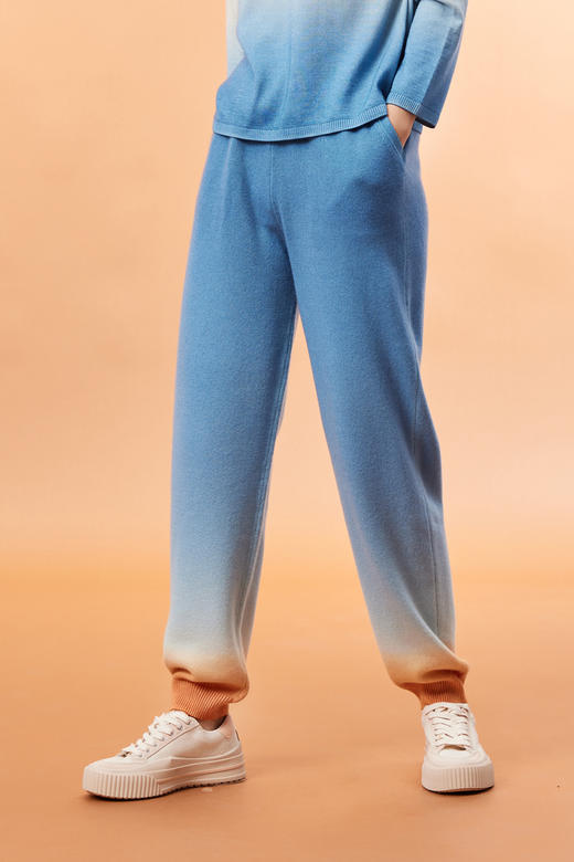  渐变色羊绒针织女长裤 SJF93K132N 商品图0