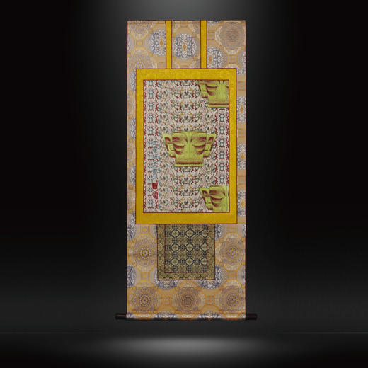 蜀锦挂轴画-三星堆面具 商品图0