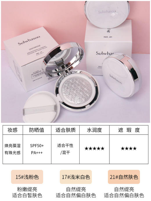 【中欧班列精选】YLPY 韩国Sulwhasoo雪花秀木莲花气垫bb霜15g 15号/17号/21号 商品图3
