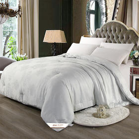 【紫韵家纺】莫奈花园大提花蚕丝被新款红色方形盒