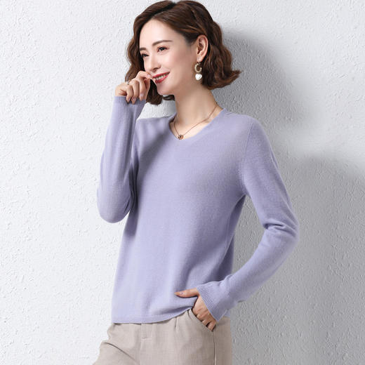 丁摩 无缝全羊毛V领打底衫21301-DB199-WX123 商品图14