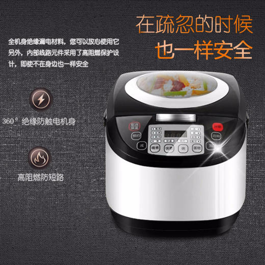 多蒙5L电饭煲升4-6人大容量智能天窗家用饭锅 商品图0