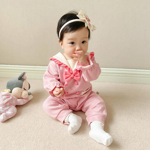 幸福满满秋冬婴儿连体衣英伦公主风长袖宝宝衣服女宝爬爬服跨境新生儿衣服 商品图1