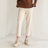 Famecoco范可儿休闲裤女秋冬宽松直筒裤子白色纯棉F218GA013 商品缩略图3