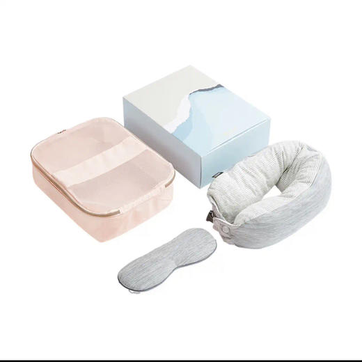 办公旅行出差睡眠套装三件套 温凉双面颈枕眼罩收纳包 商品图1