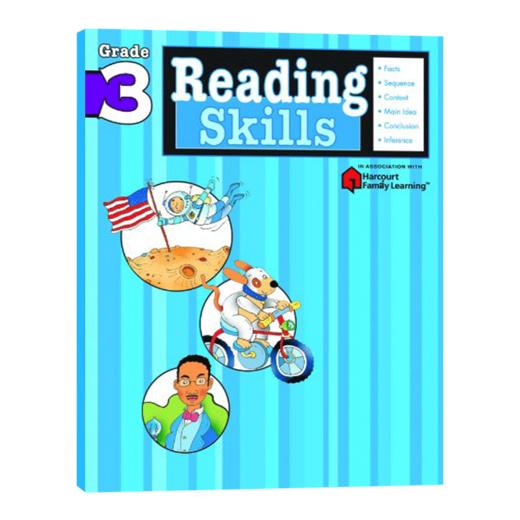 Flash Kids 小学英语阅读技巧三年级英文原版 Reading Skills: Grade 3英语学习辅助家庭英文练习册Harcourt Family Learnin哈考特 商品图0