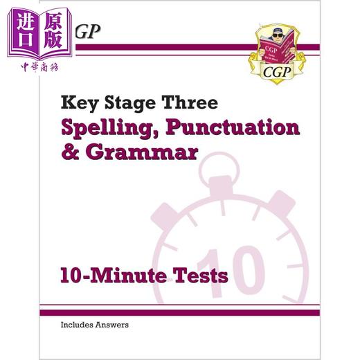 英国cgp教材ks3 English Workbook Grammar 中学英语教辅2册套装单词拼写语法标点符号练习含答案12 14岁 中商进口商城