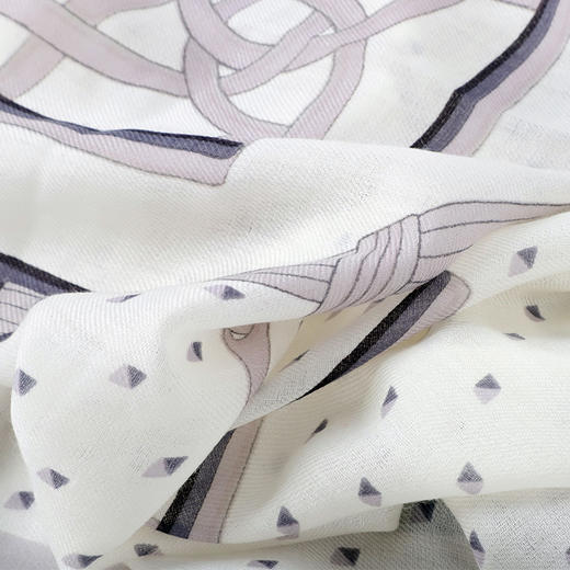 DA*S韩系时尚前为摩登风格小清新百搭时尚印花羊毛围巾 WXWD19002W 商品图3