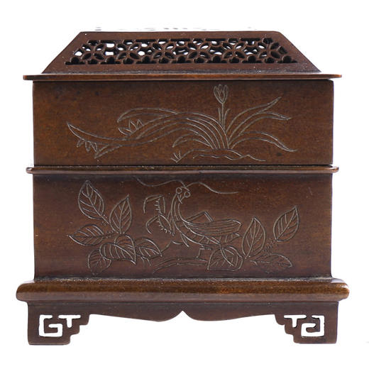 RZQS43庆松堂小方刻花印香炉 商品图0