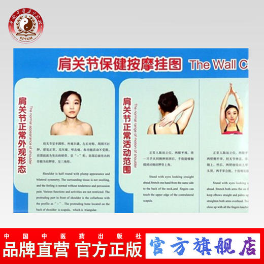 现货【出版社直销】肩关节保健按摩挂图 （880*1230CM）郑润杰 张雄 郑舒心 编著 中国中医药出版社 商品图0