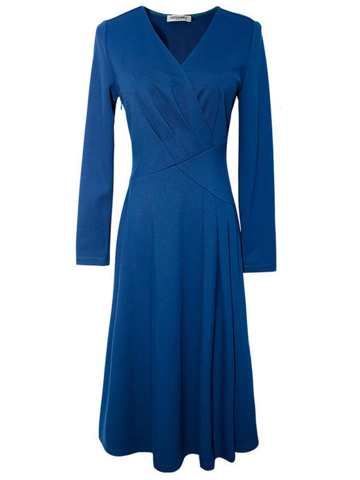 剩S/M 米思阳2025春款连衣裙温柔优雅不对称设计风琴褶针织大摆裙子2296 商品图4