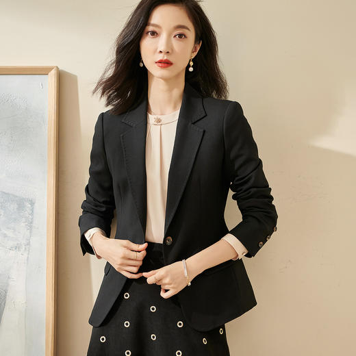 静奢奶茶色通勤职业小西装外套2025新款春季时尚气质修身知性西服1683 商品图3