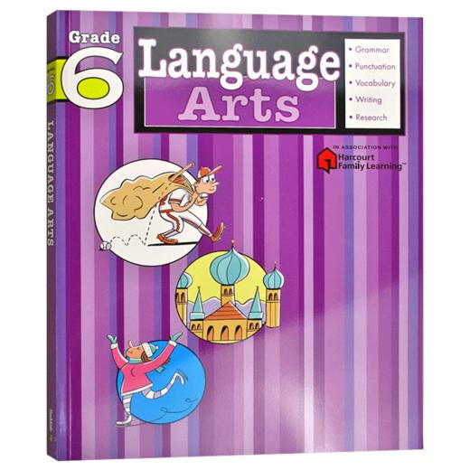 Flash Kids 语言艺术六年级英文原版 Language Arts Grade 6 英语词汇拼写Harcourt Family Learning小学教材教辅家庭练习册哈考特 商品图0
