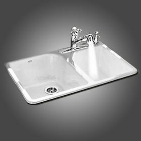 科勒艾莎卡蒂铸铁厨盆K-17251T-1S-0