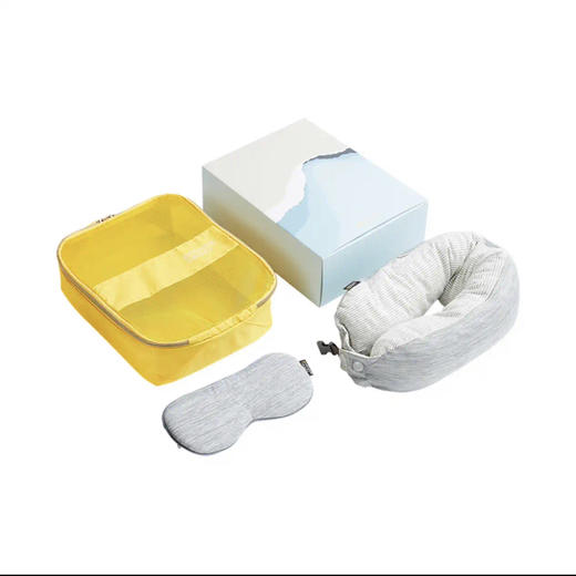 办公旅行出差睡眠套装三件套 温凉双面颈枕眼罩收纳包 商品图2