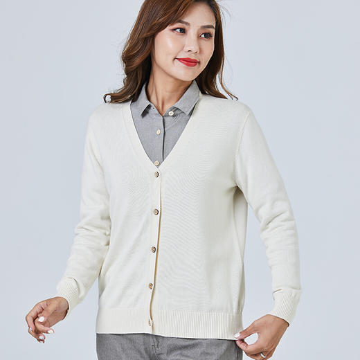 丨有机丨素道彩棉纯棉针织衫 休闲针织圆领衫 长袖打底衫 保暖背心衫 V领衫 商品图7