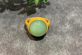 【御珠宫坊】金镶碧玉戒指