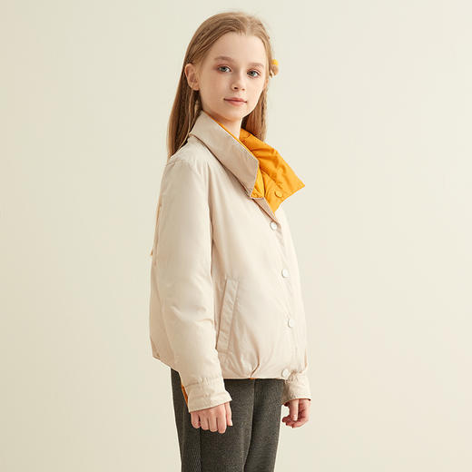 【童装双面穿羽绒服】秋冬新品中大童90白鹅绒羽绒服时尚立领双面穿外套 商品图4