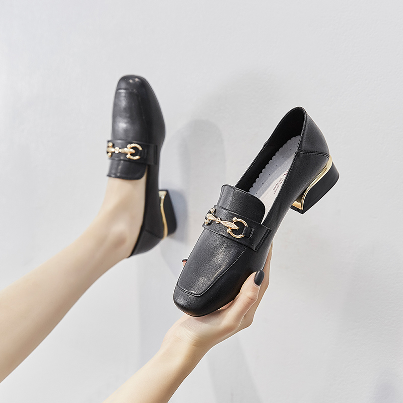 【一脚蹬】职业通勤鞋妈妈鞋平底单鞋女皮鞋子女乐福鞋女单鞋女鞋