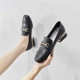 【一脚蹬】职业通勤鞋妈妈鞋平底单鞋女皮鞋子女乐福鞋女单鞋女鞋