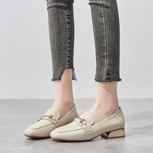 【一脚蹬】职业通勤鞋妈妈鞋平底单鞋女皮鞋子女乐福鞋女单鞋女鞋 商品图7