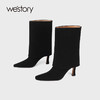 westory2021秋季新款裤管靴甜酷高跟中靴时装靴女W21DC81441 商品缩略图1