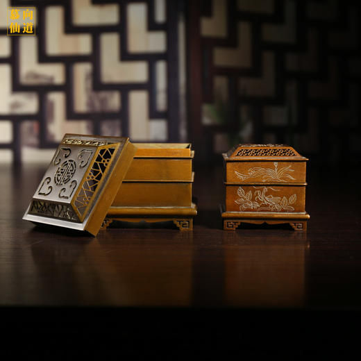 RZQS43庆松堂小方刻花印香炉 商品图2