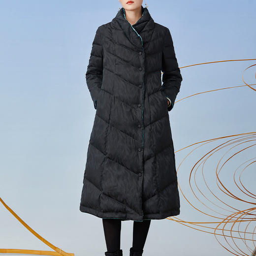 TANGY Collection/天意精品2021年秋冬新品莨绸植物染鹅绒羽绒服 商品图1