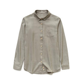 丨有机丨素道彩棉女士新款衬衣 长袖纯棉商务工作装 休闲时尚秋装上衣 女式衬衣灰色 155