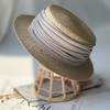 春夏新款复古拉菲草平顶草帽英伦礼帽 商品缩略图0