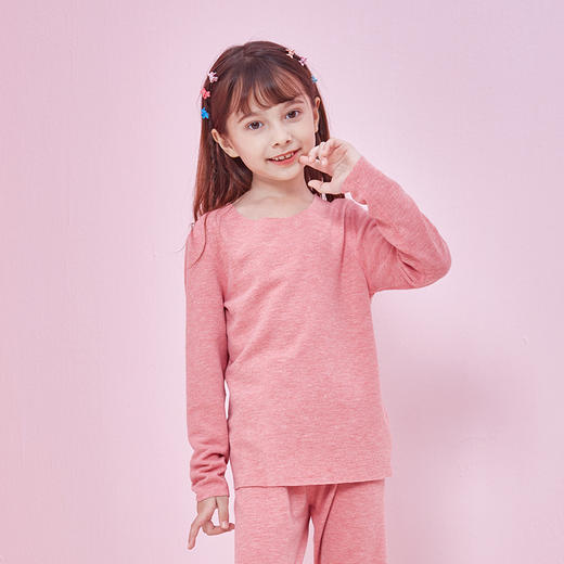 龙之涵秋冬保暖内衣套装蚕丝羊毛AB双面保暖内衣童装锁温贴身柔软 商品图12