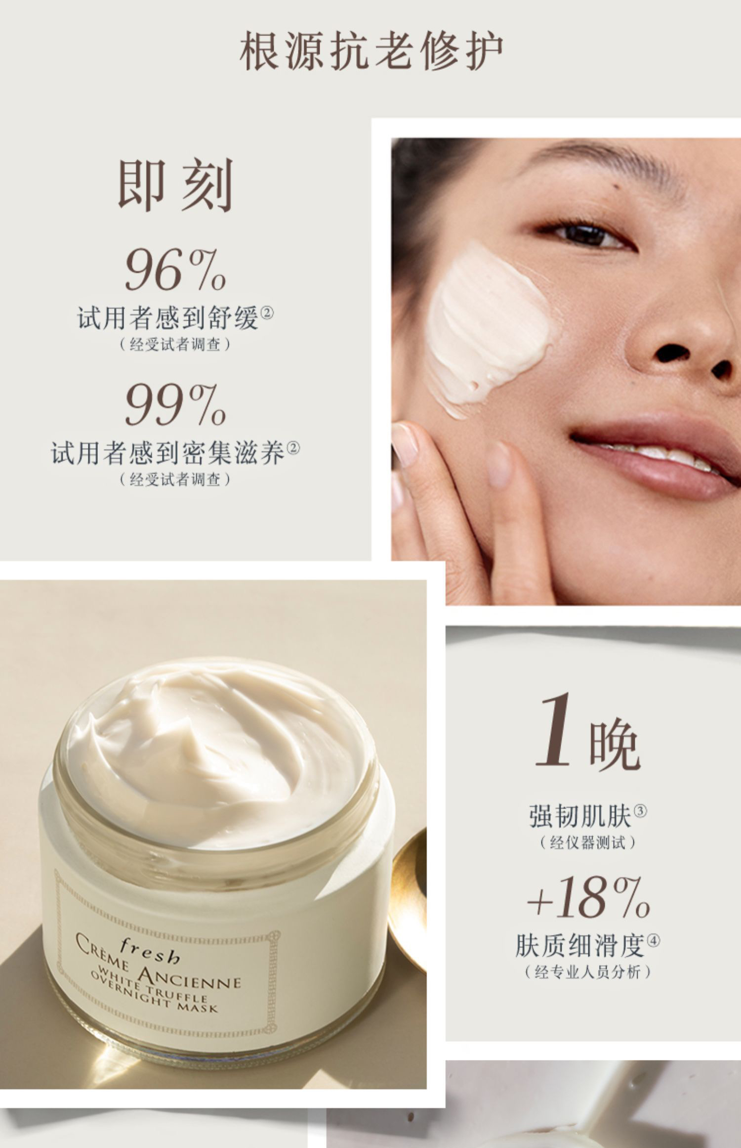 fresh馥蕾诗古源白松露珍萃睡眠面膜100ml