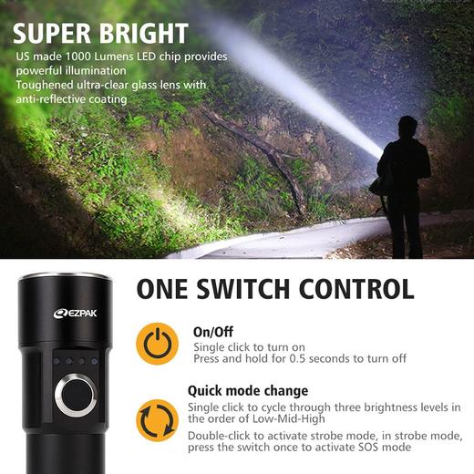 EZPAK多功能强光LED手电筒充电器 商品图6