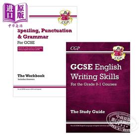 英国CGP教材 GCSE English KS4 中学中考英语写作技巧指导备考教辅2册 单词拼写语法 标点符号 练习含答案 14岁