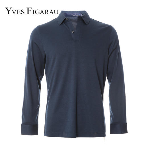 YvesFigarau伊夫·费嘉罗秋冬新款长袖T恤套头男士舒适修身休闲长袖T恤上衣920917 商品图0
