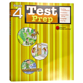 Flash Kids 预测卷四年级 英文原版 Test Prep Grade 4 英语测试练习 Harcourt Family Learning 小学英语教材教辅练习册 哈考特