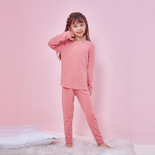 龙之涵秋冬保暖内衣套装蚕丝羊毛AB双面保暖内衣童装锁温贴身柔软 商品图11