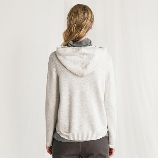 Famecoco范可儿套头米白色毛衣女秋冬长袖针织卫衣F218DB006 商品图3