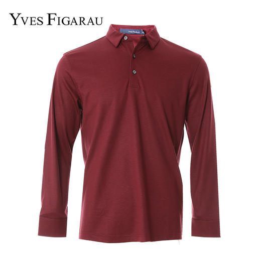 （注意需要手洗）YvesFigarau伊夫·费嘉罗秋冬新款长袖T恤套头男士舒适修身休闲长袖T恤上衣920908 商品图0