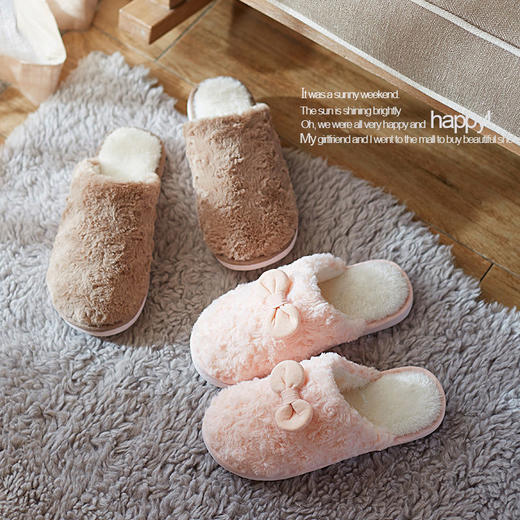2020新款情侣拖鞋女冬季可爱毛毛网红ins室内男女家居鞋家用防滑 商品图6