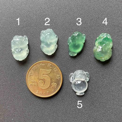 冰种翡翠金蟾貔貅戒面若干 商品图4
