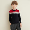 【男童夹花条纹撞色羊绒衫】羊绒世家秋冬童装男宝100%山羊绒内搭保暖毛衣 商品缩略图2