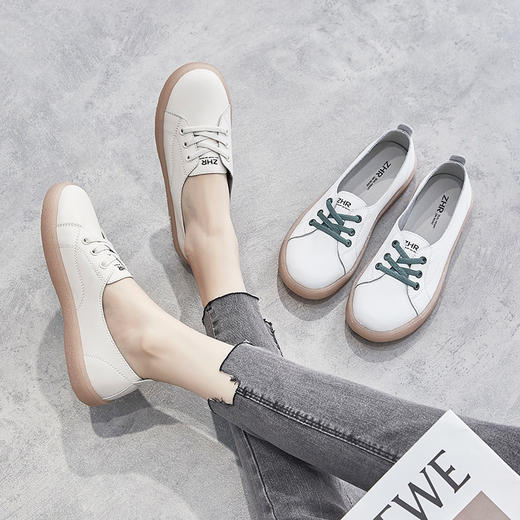 透气板鞋秋一脚蹬休闲鞋子女运动鞋女小白鞋女鞋 商品图3