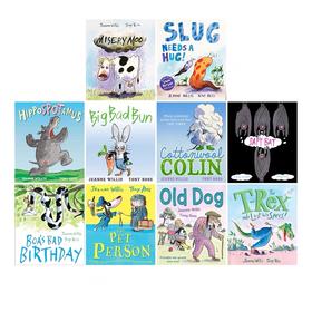 【宝莉爹书单·4-8岁】绘本名家Jeanne Willis 获奖作品集 BOA's bad birthday/ SLUG needs a hug 趣味动物故事绘本 鼻涕虫想要一个拥抱等10册精选故事