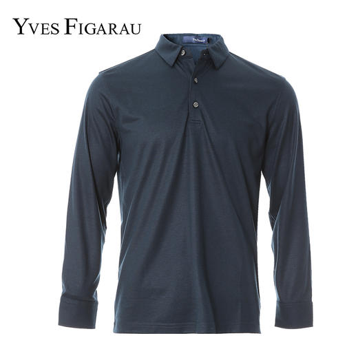 YvesFigarau伊夫·费嘉罗秋冬新款长袖T恤套头男士舒适修身休闲长袖T恤上衣920907 商品图0